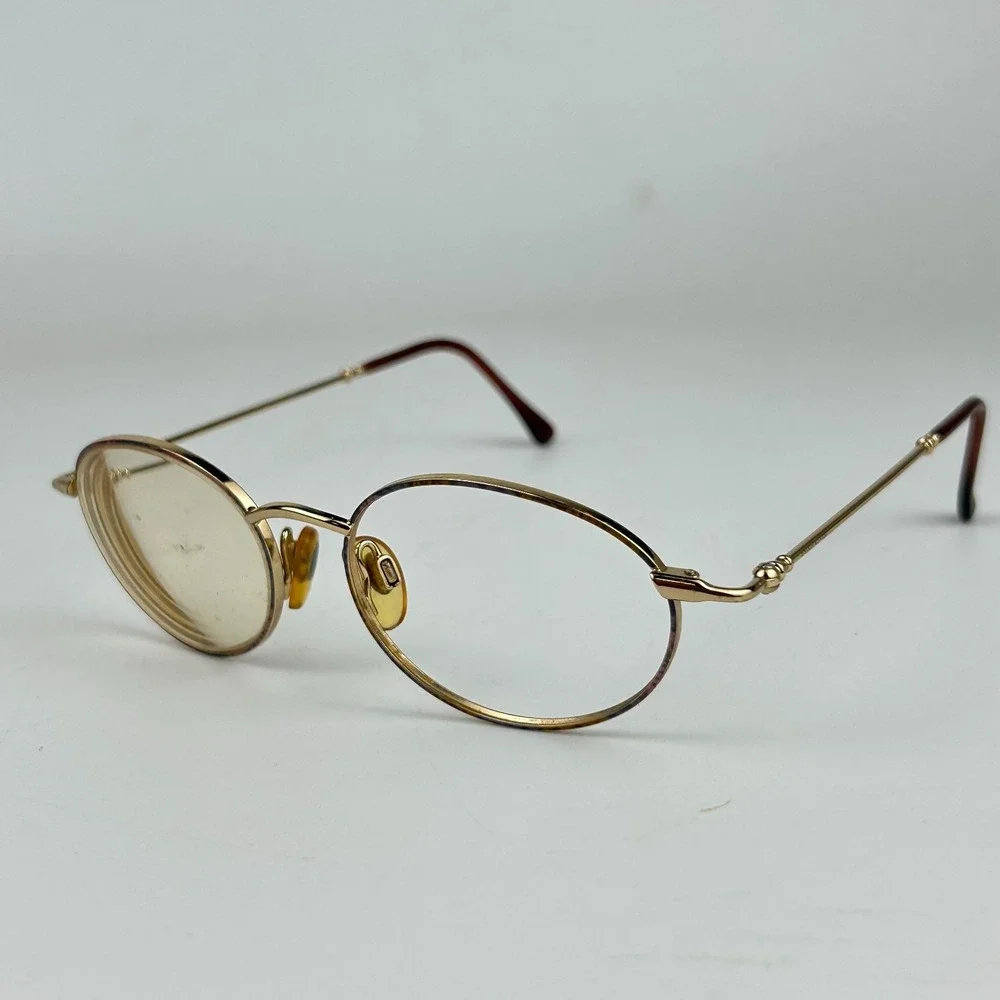 Anne Klein K1067 Women Eyeglasses‎ Frame Gold Tone Round Full Rim 49-18-135mm